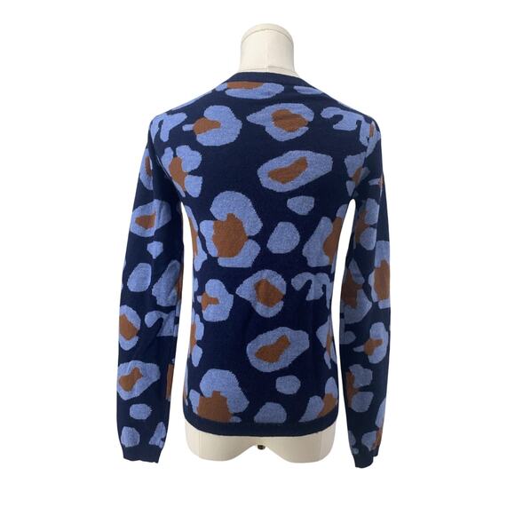 Two Bees Cashmere Leopard Print Cashmere Wool Blend Sweater Size Small XS - Picture 4 of 5